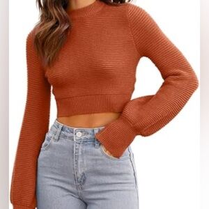 Le Lis Burnt Orange Cowl Neck Sweater